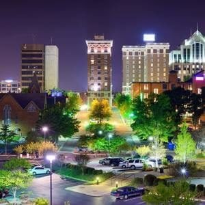 Downtown Greenville, SC at Night